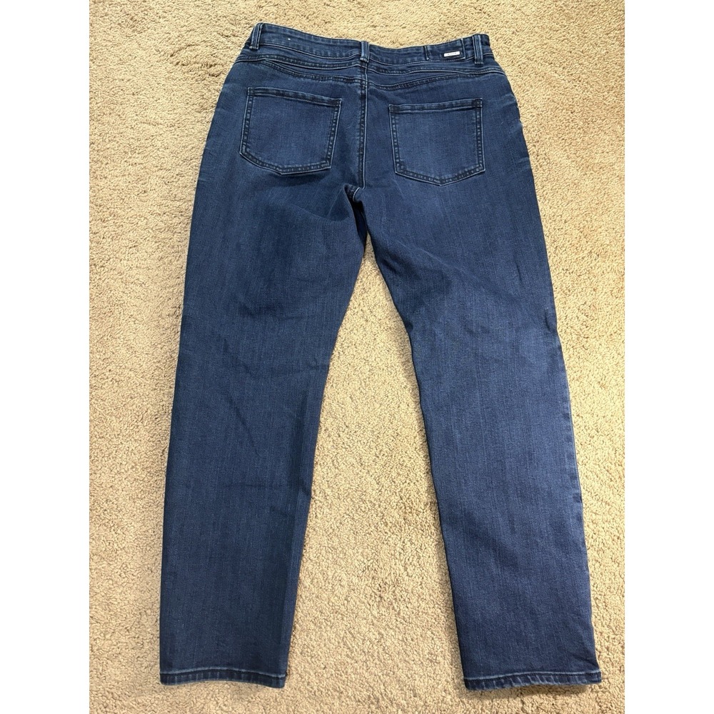 Prana Jeans Women 8/29 Button Up Straight Leg Mid-Rise Dark Blue Denim Preppy - Picture 9 of 9